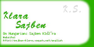 klara sajben business card